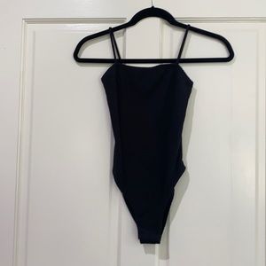 Topshop black ribbed bodysuit
